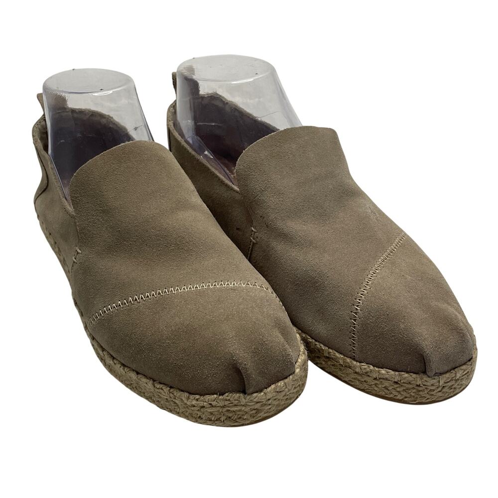 Toms Deconstructed Espadrilles Slip on Shoes Tan Suede Size 8